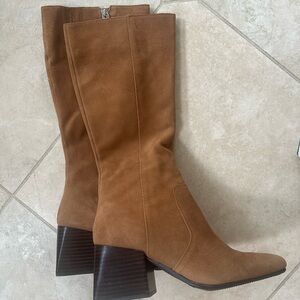 Suede Open Edit Knee-High Boots